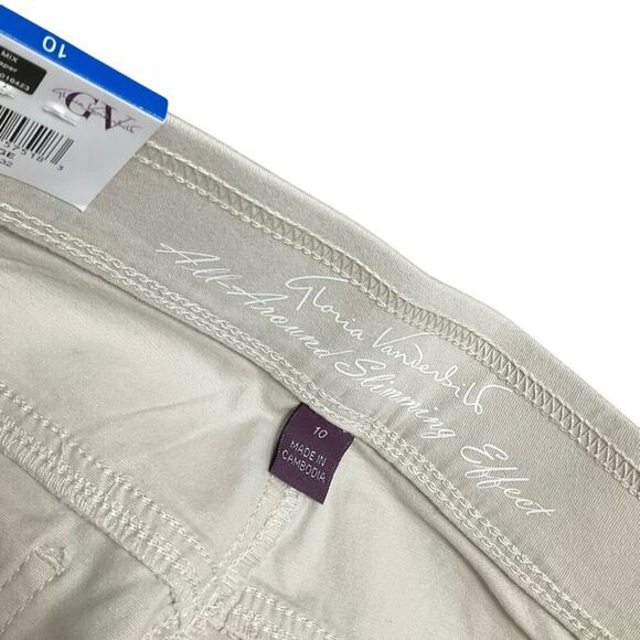 Gloria Vanderbilt Women's Cropped Pants Beige Slimming Effect Size 10 NWT - Picture 4 of 11